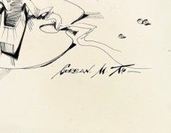 Untitled Original Drawing on Paper, Hand Signed, 14 x 15 in. Framed