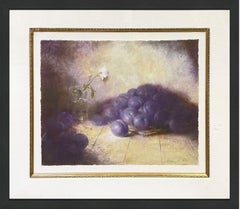 Stillleben mit Pflaumen, handsignierter Siebdruck, 27 x 30 in. Gerahmt, Auflage: 250