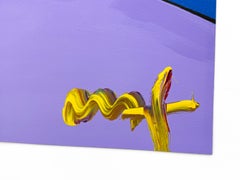„Cosmic Runner“, einzigartiges Mischtechnik-Gemälde auf Papier, 31 x 27 Zoll Gerahmt, 2008