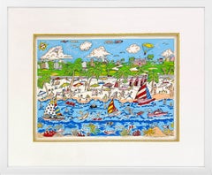 Sun And Fun, Hand Signed 3D Mixed Media, 31 x 38 in. Framed, 1988