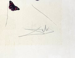Surrealistic Portrait of Dali Surrounded by Butterflies, Signed, Authenticated