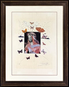 Surrealistic Portrait of Dali Surrounded by Butterflies, Signed, Authenticated