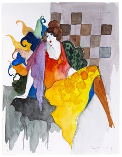 Quiet Interlude, Hand Signed Original Watercolor on Paper, 23 x 20 in. Framed