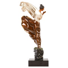 Summer Breeze, Large Bronze Sculpture, Art Deco, Signed, Edition of 375, 1987