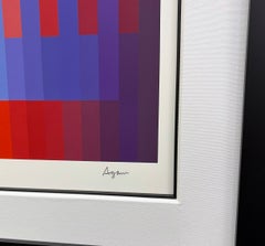«Magic Rainbow I» (Blanco), serigrafía grande firmada, 47 x 53 pulgadas. Enmarcado, de 180