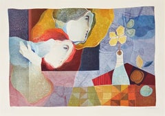 Senza titolo (Coppia), litografia firmata a mano, tiratura di 250 esemplari, 31 x 39 in. Incorniciato