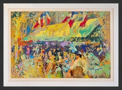 Café Deux Magots, rara serigrafia autografata, 31 x 42 in. Incorniciato, 1976