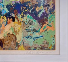 Café Deux Magots, rara serigrafia autografata, 31 x 42 in. Incorniciato, 1976