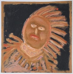 Untitled (Portrait), Original Painting on Wood, Hand Signed, 24 x 24 inches