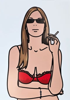 Ruth Smoking 4, Rare Signed Silkscreen, Edition of 50, 48 x 34 in. Framed, 2006