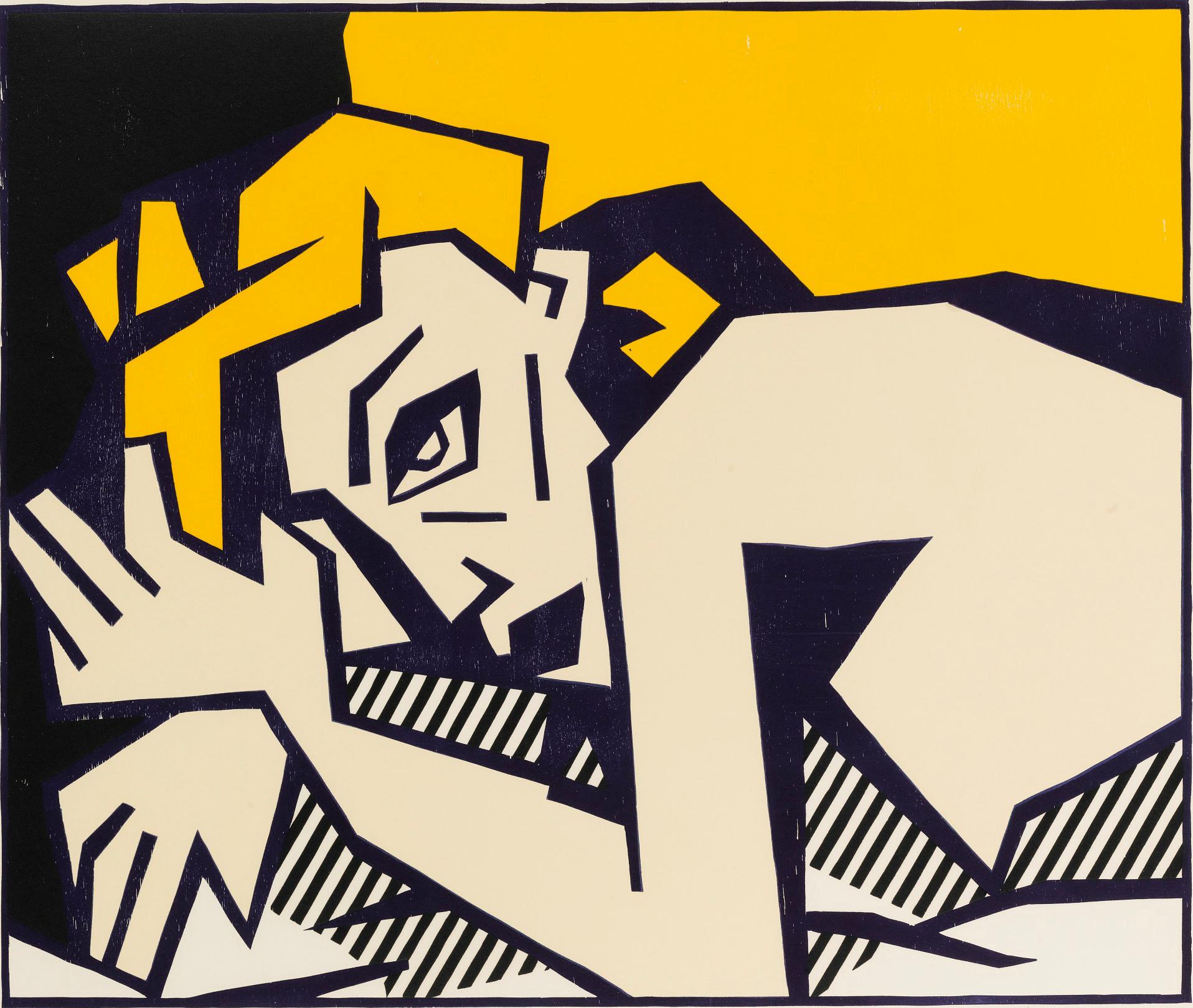 Roy Lichtenstein Portrait Print - RECLINING NUDE