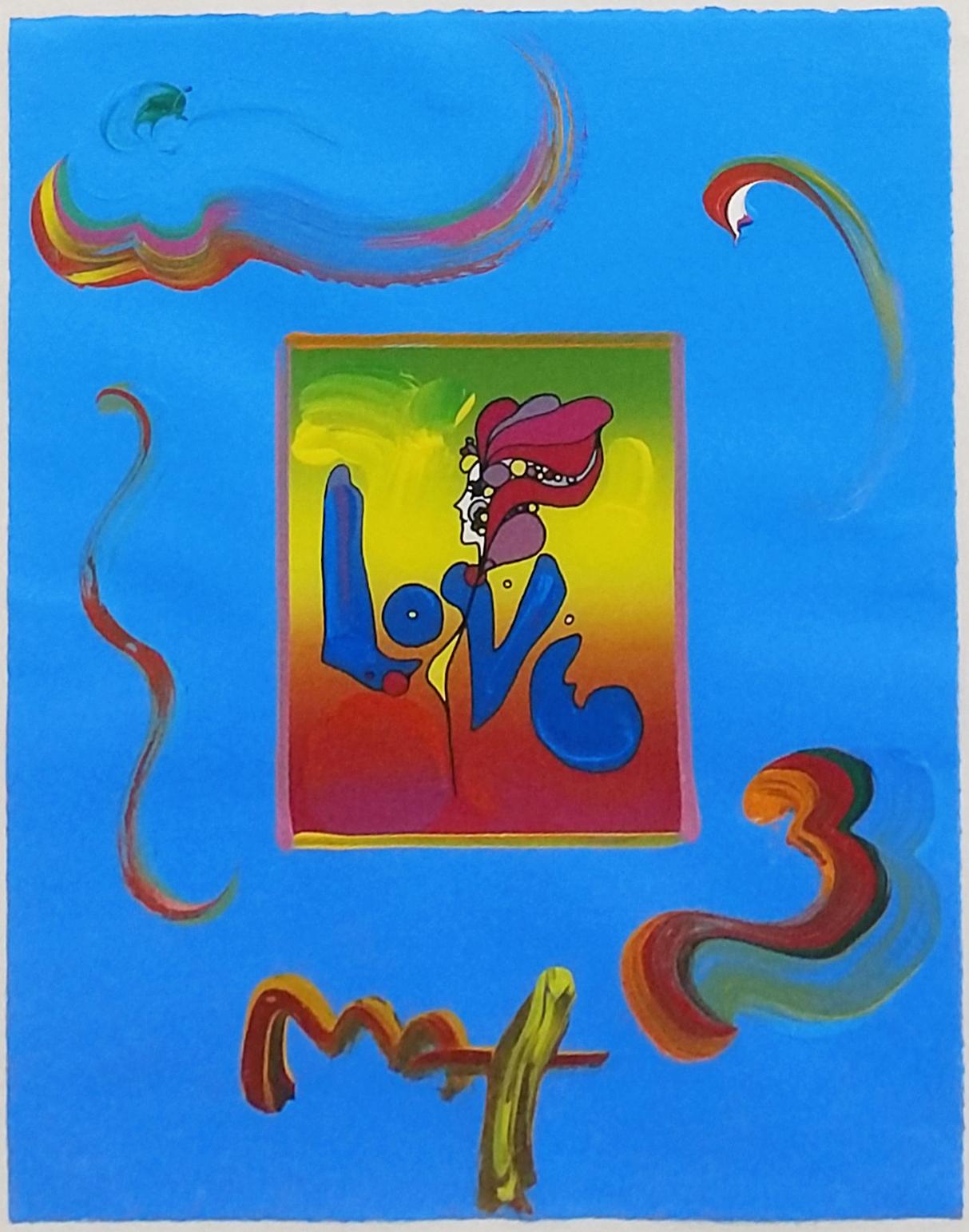 LOVE (OVERPAINT) - Mixed Media Art by Peter Max