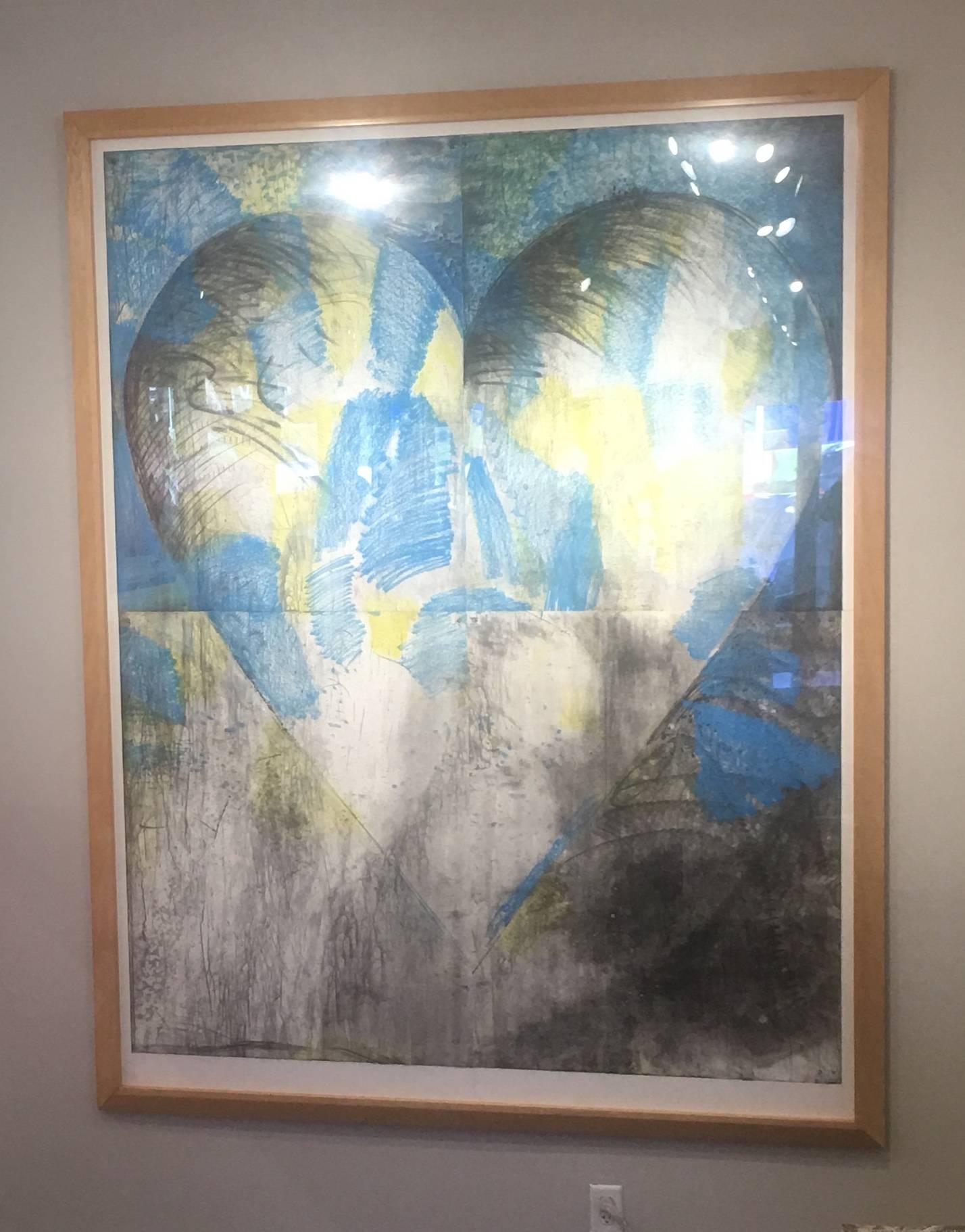 Heart and the Wall - Gray Print by Jim Dine