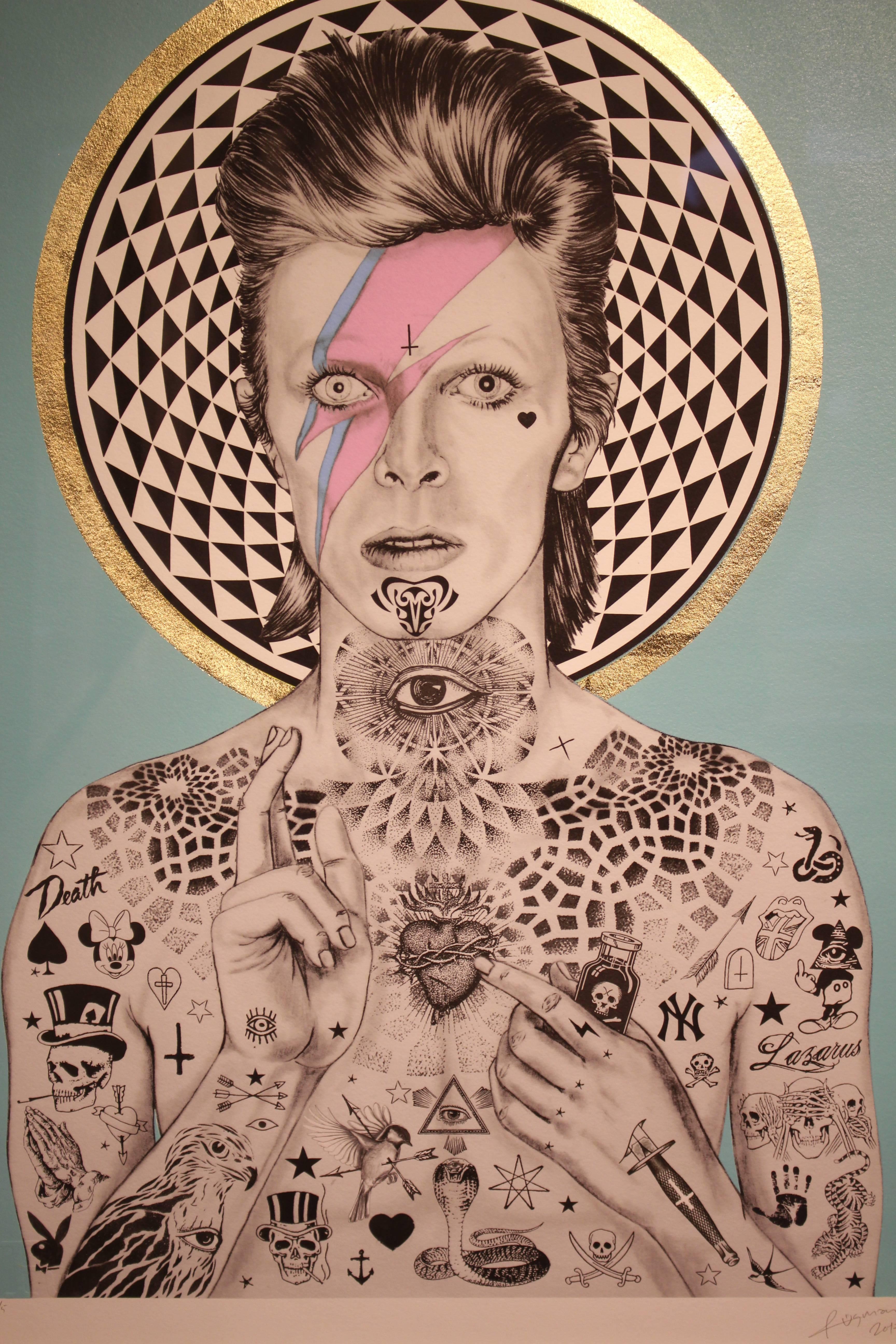 Rugman Figurative Print - Bowie "Jesus was a Rockstar"