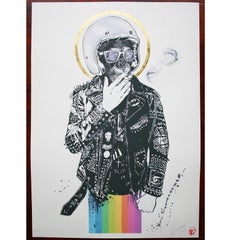 Smoking Chimp Gold Leaf Limited Edition A/P Print