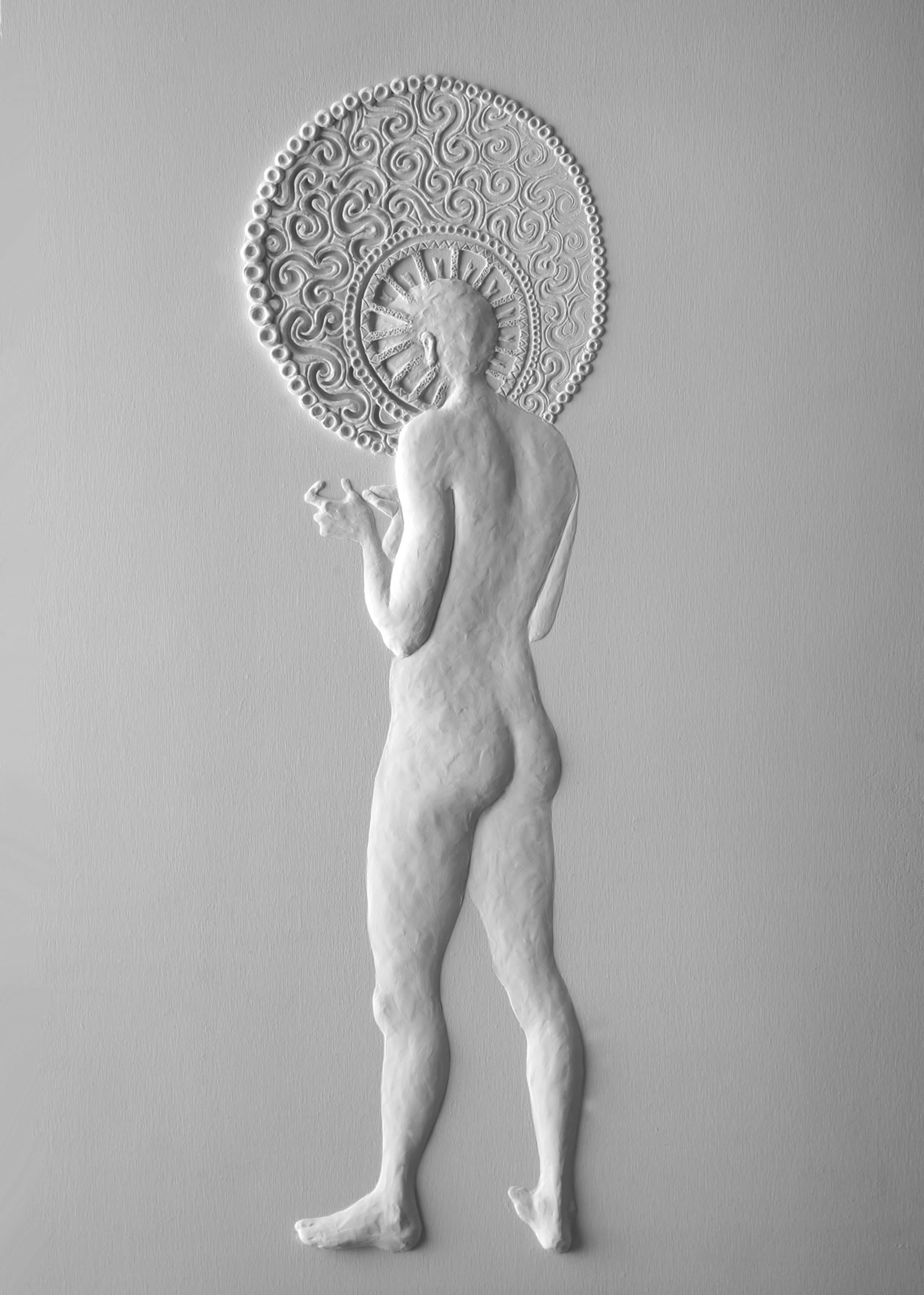 Maja Thommen Figurative Sculpture - "Aureole" Bas Relief Panel from the "Dressing" Series, 2011