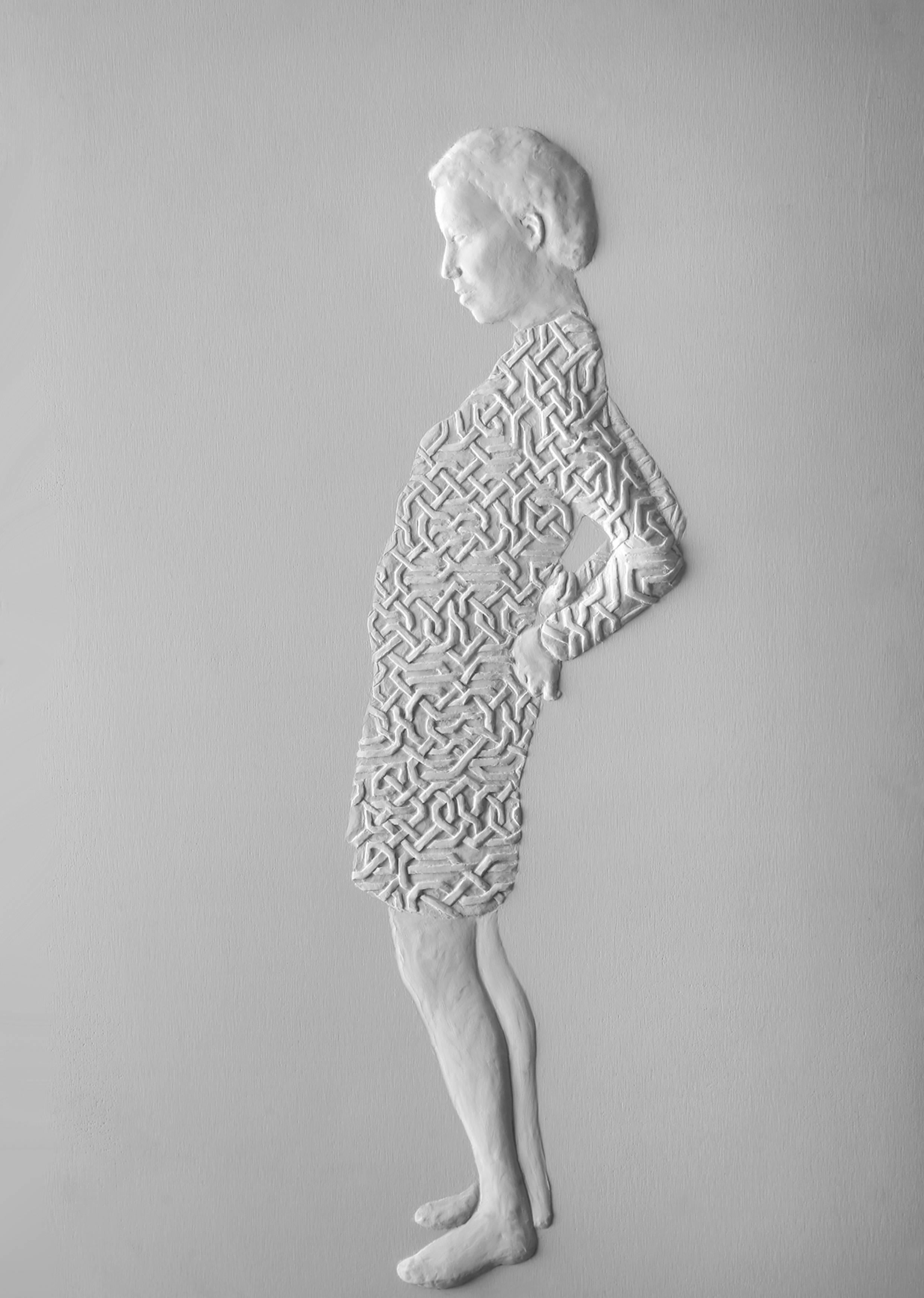 Maja Thommen Figurative Sculpture - "Infinity" Bas Relief Panel from the "Dressing" Series, 2011
