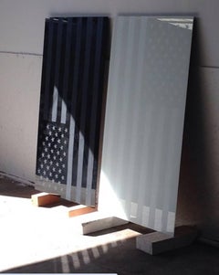 "Monochromatic America" Monotone Etched Glass Panel