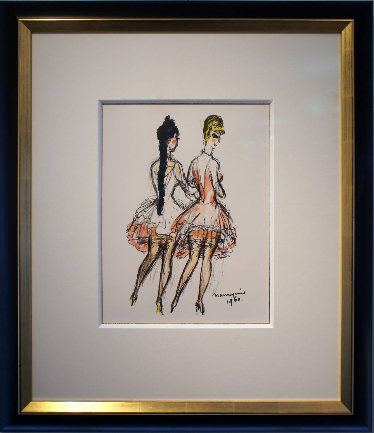 KEES VAN DONGEN - 'MANNEQUINS 1960' - Lithograph, 1960 From the edition for 'Regards sur Paris'. Imagesize: 34 x 21 cm. Illustrated in Juffermans 'Kees van Dongen - The Complete Graphic Work' Nr. JL 33