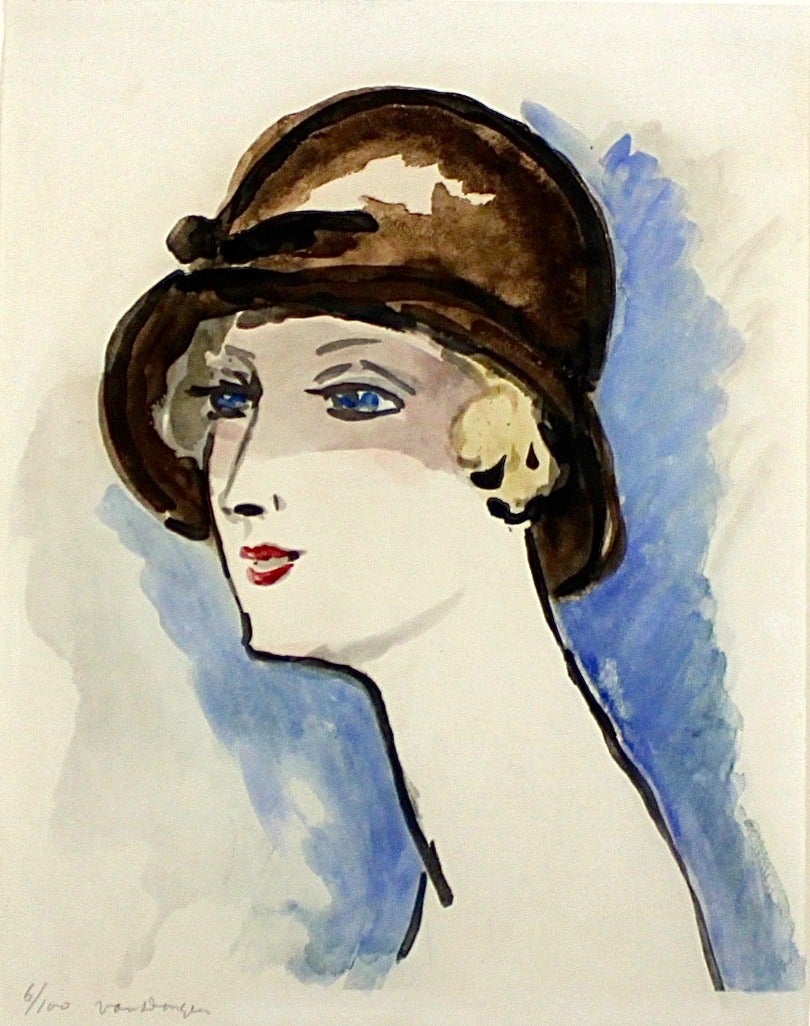 Femme avec Chapeau - Print by Kees van Dongen