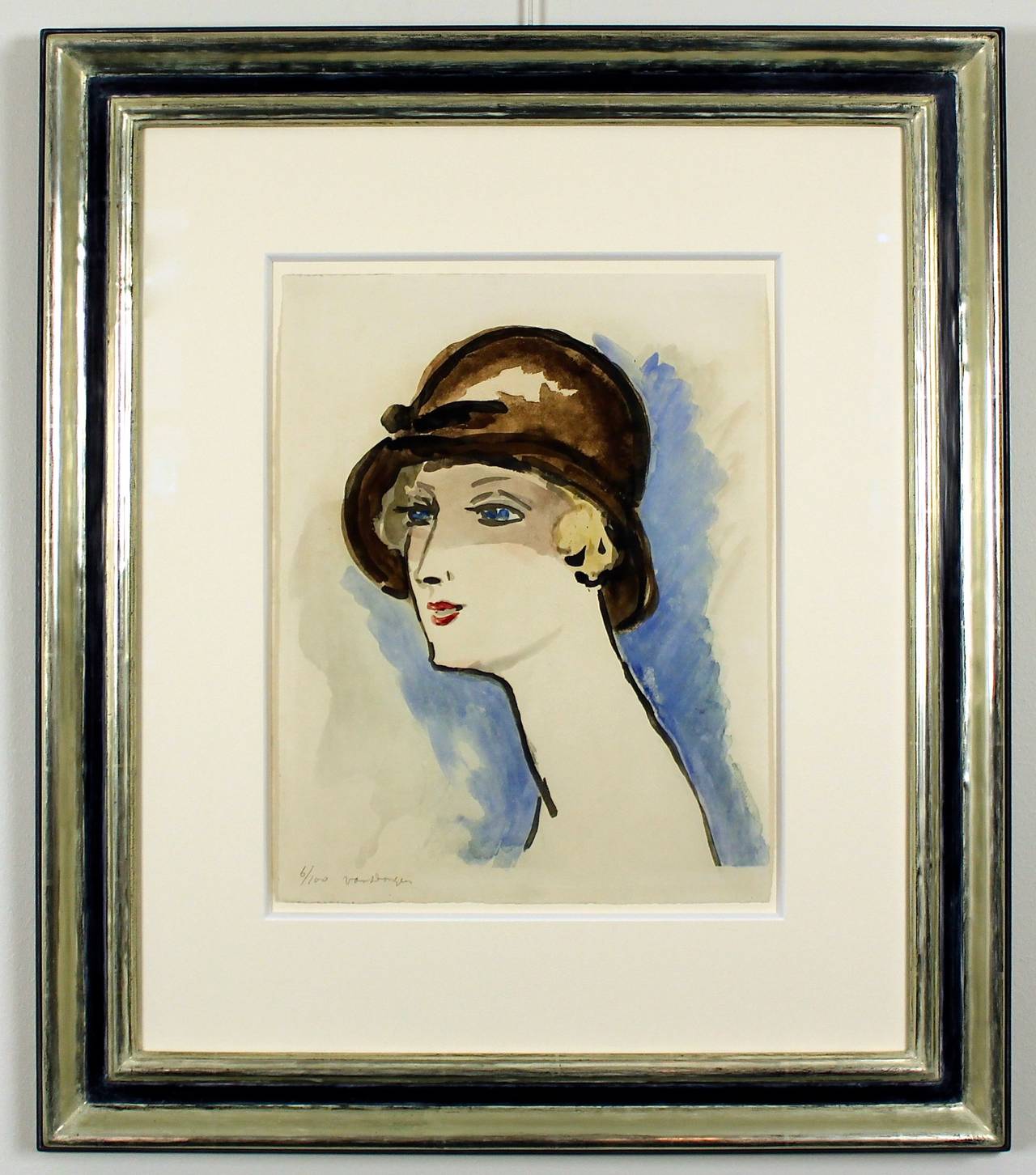 Kees van Dongen Portrait Print - Femme avec Chapeau