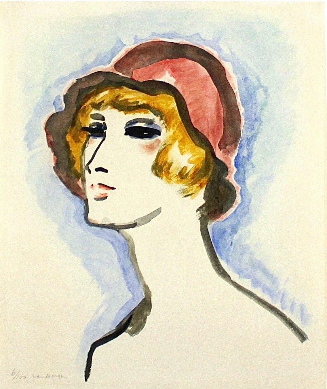 Femme au Chapeau Rouge - Art by Kees van Dongen