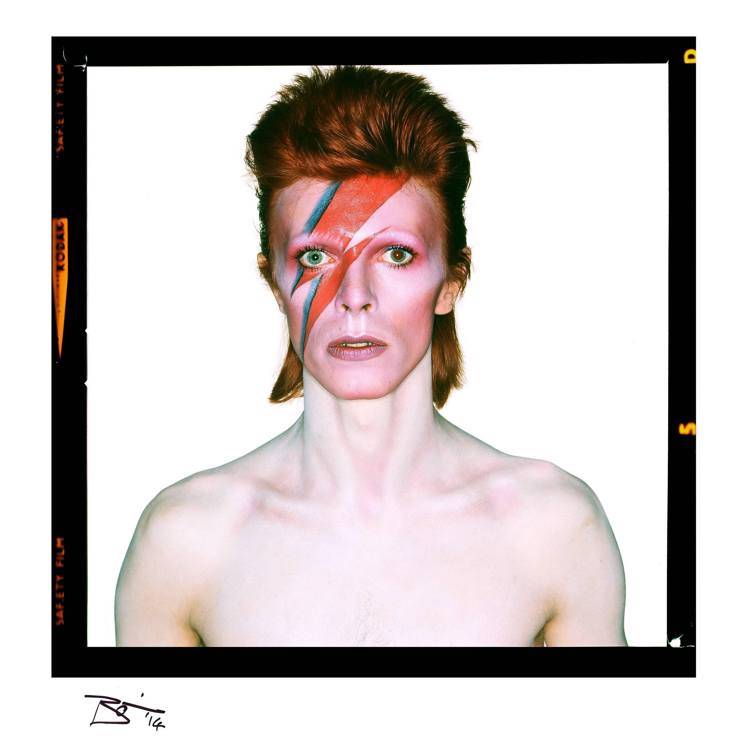 Brian Duffy Color Photograph - Aladdin Sane - Eyes Open 1973 -  Signed by David Bowie