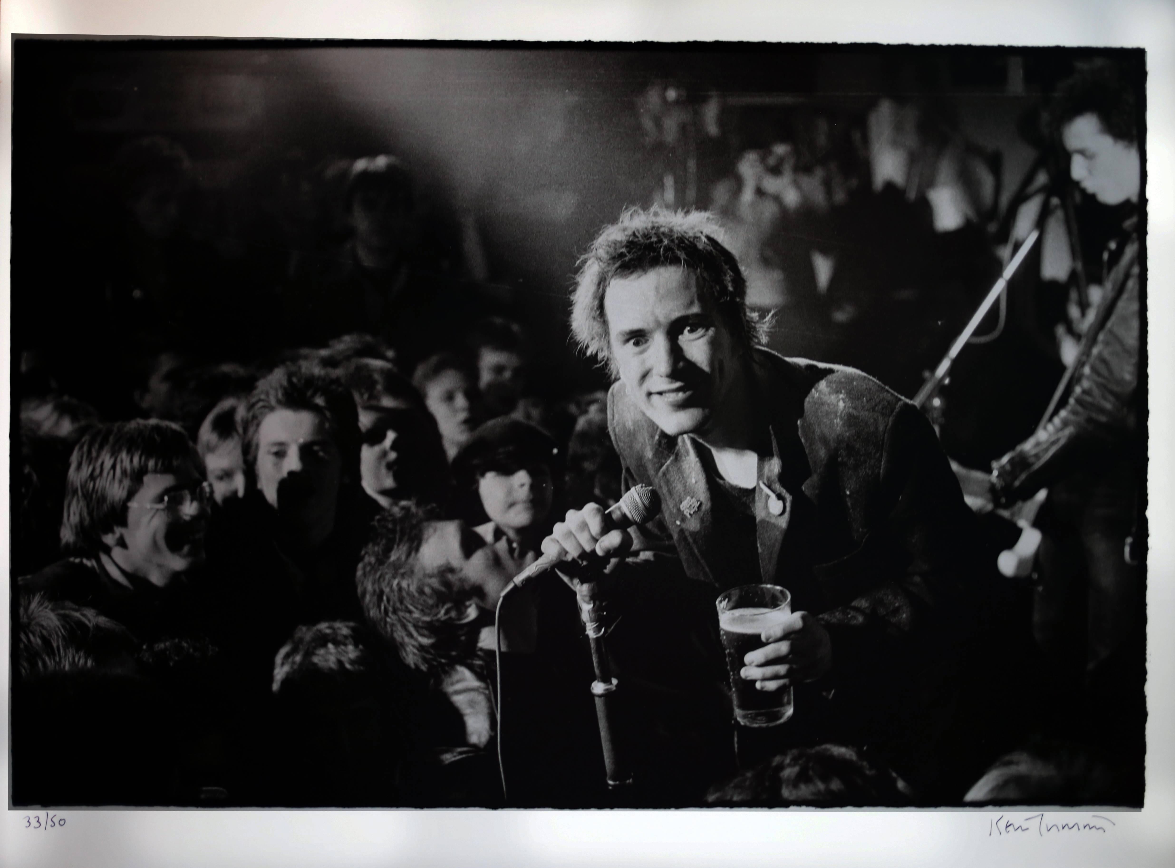 Kevin Cummins Black and White Photograph - Sex Pistols Christmas Day 1977  Ivanhoe’s, Huddersfield.  