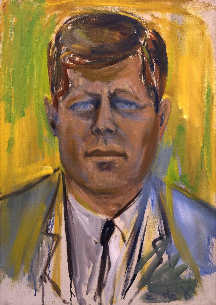 Elaine de Kooning Portrait Painting - Portrait of President John F. Kennedy
