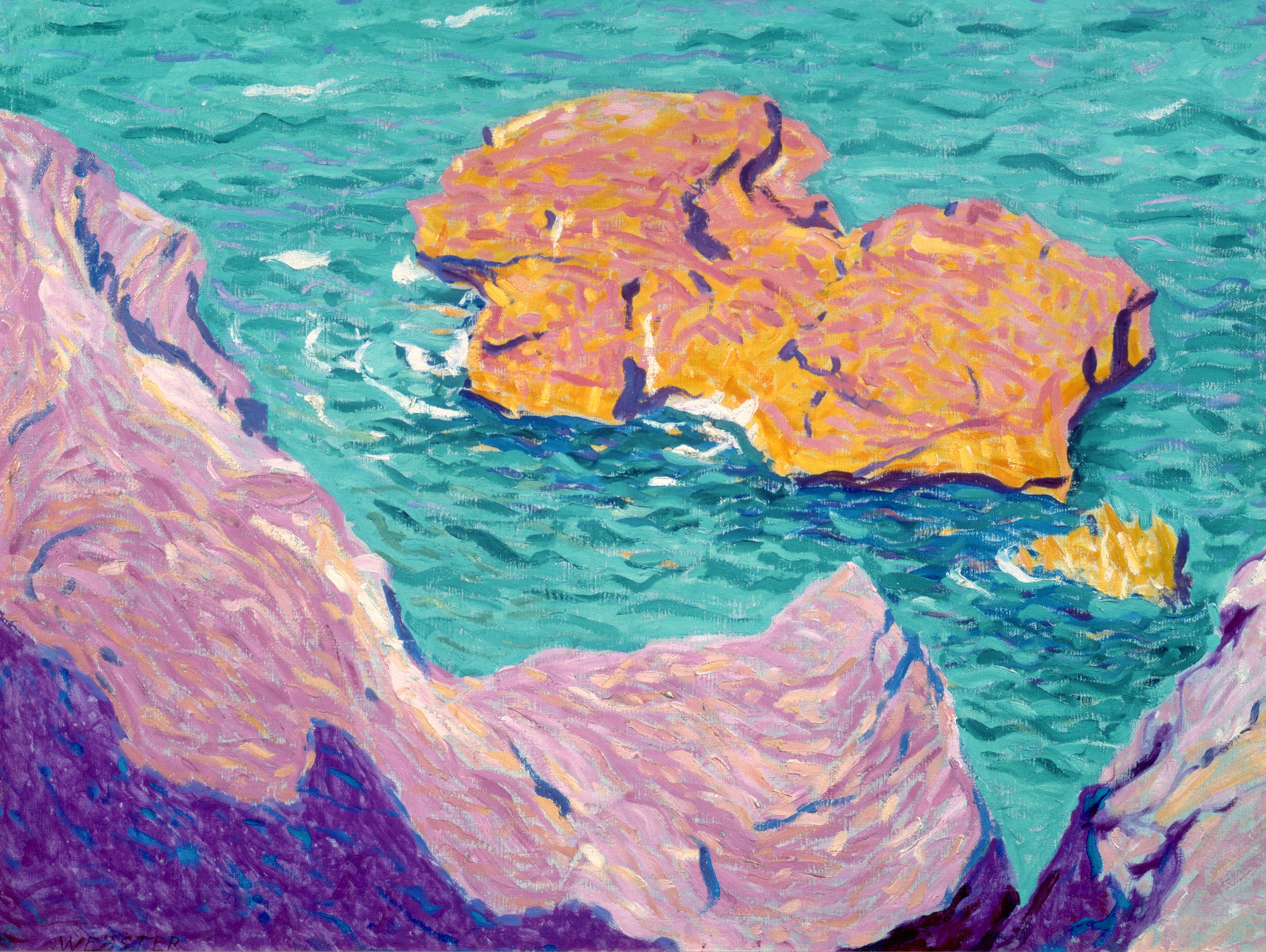E Ambrose Webster American Modern Painting By E Ambrose Webster Rock In The Sea 1913 For Sale At 1stdibs