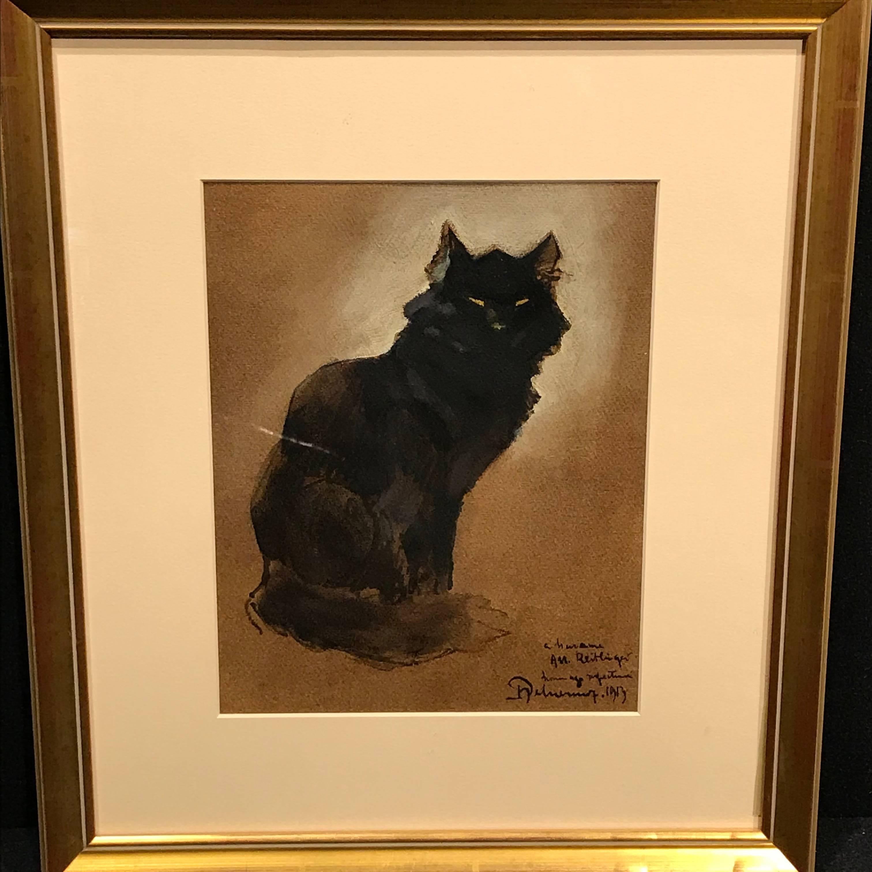 Le Chat Noir (Le chat noir) - Art de Louis Henri Deluermoz