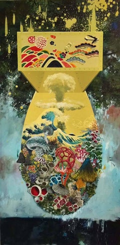 Rain of Ruin (Flora) - contemporary conceptual flora painting acrylic on canvas
