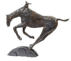 Per Ardua - sculpture contemporaine en bronze en forme de cheval animal 