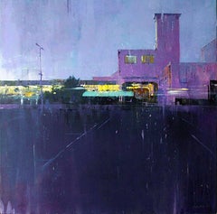 The Thunder of the Rollers -contemporary cityscape architecture painting oil 