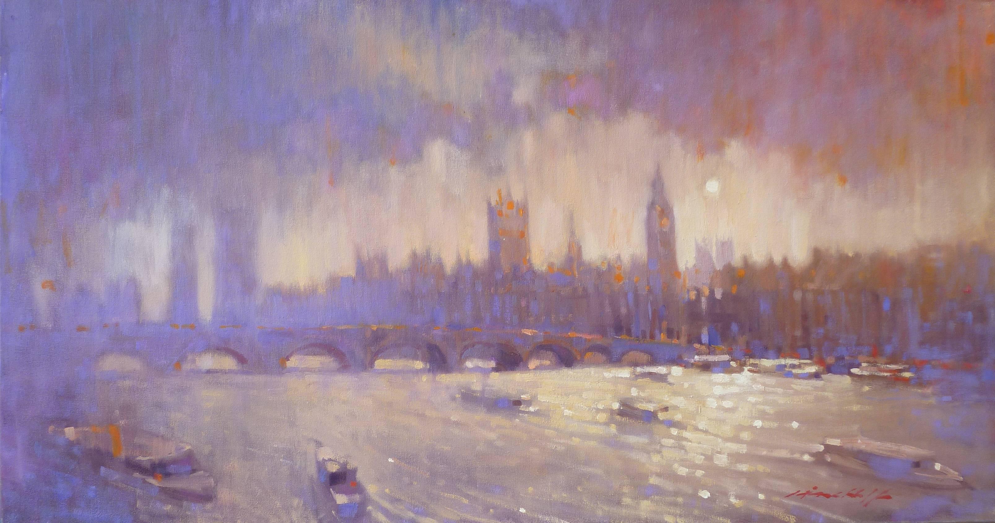 David Hinchcliffe Still-Life Painting - Westminster from the Thames