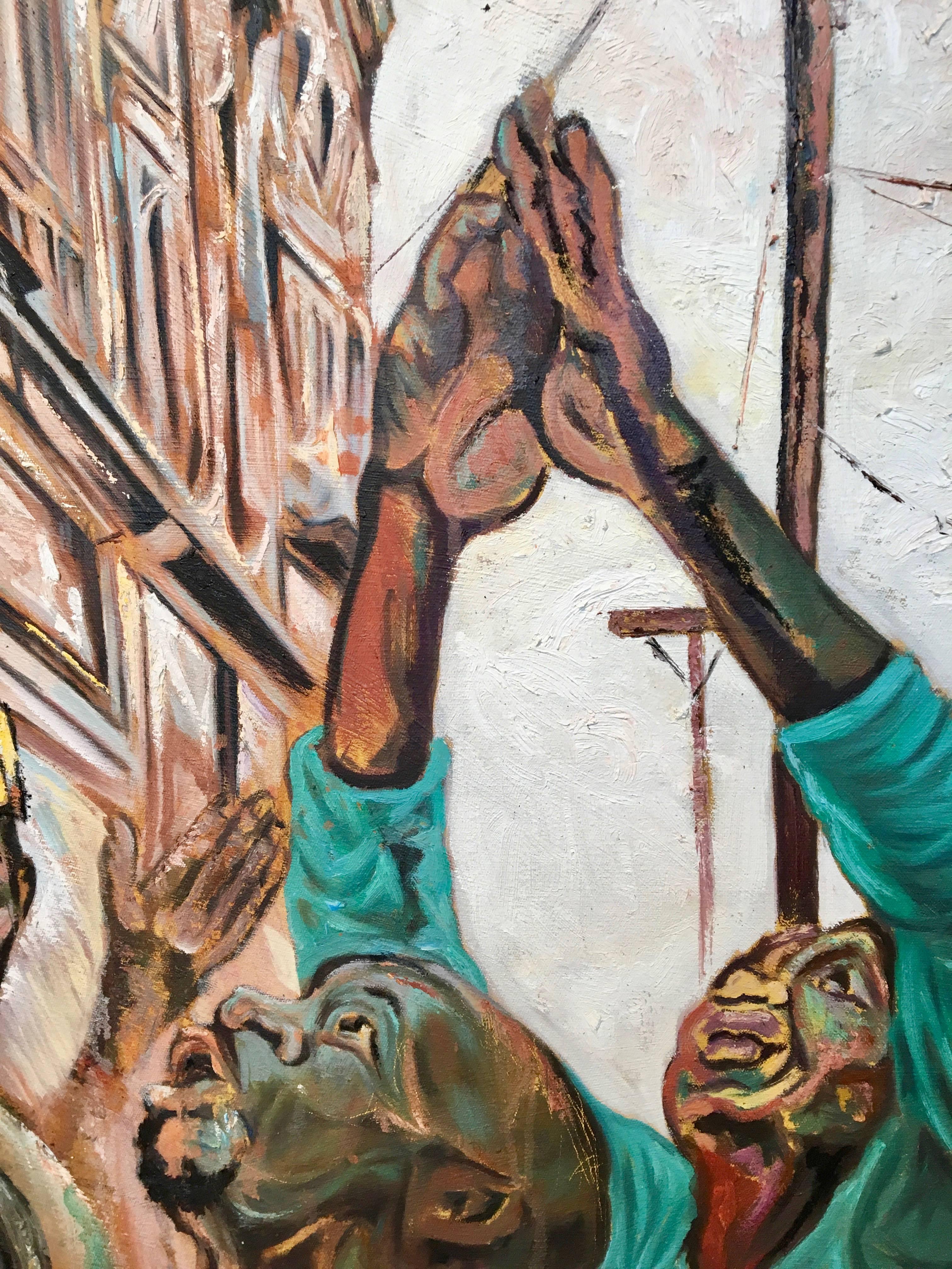 Black Economic Freedom March - Contemporary Painting by Ayanda Mabulu