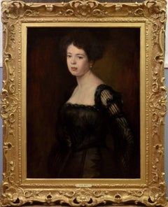 Antique Young Beauty in a Black Gown