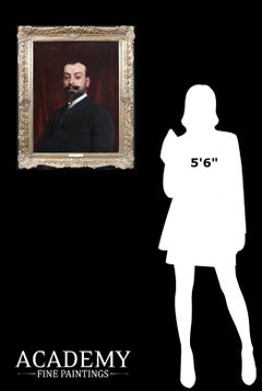 19th Century Oil Painting Self Portrait of French Artist Frédéric Soulacroix