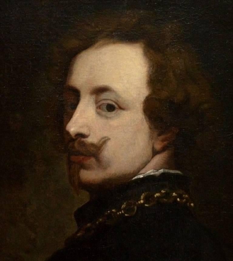 studio of Sir Anthony van Dyck - Self Portrait - Old Masters Painting by Anthony Van Dyck