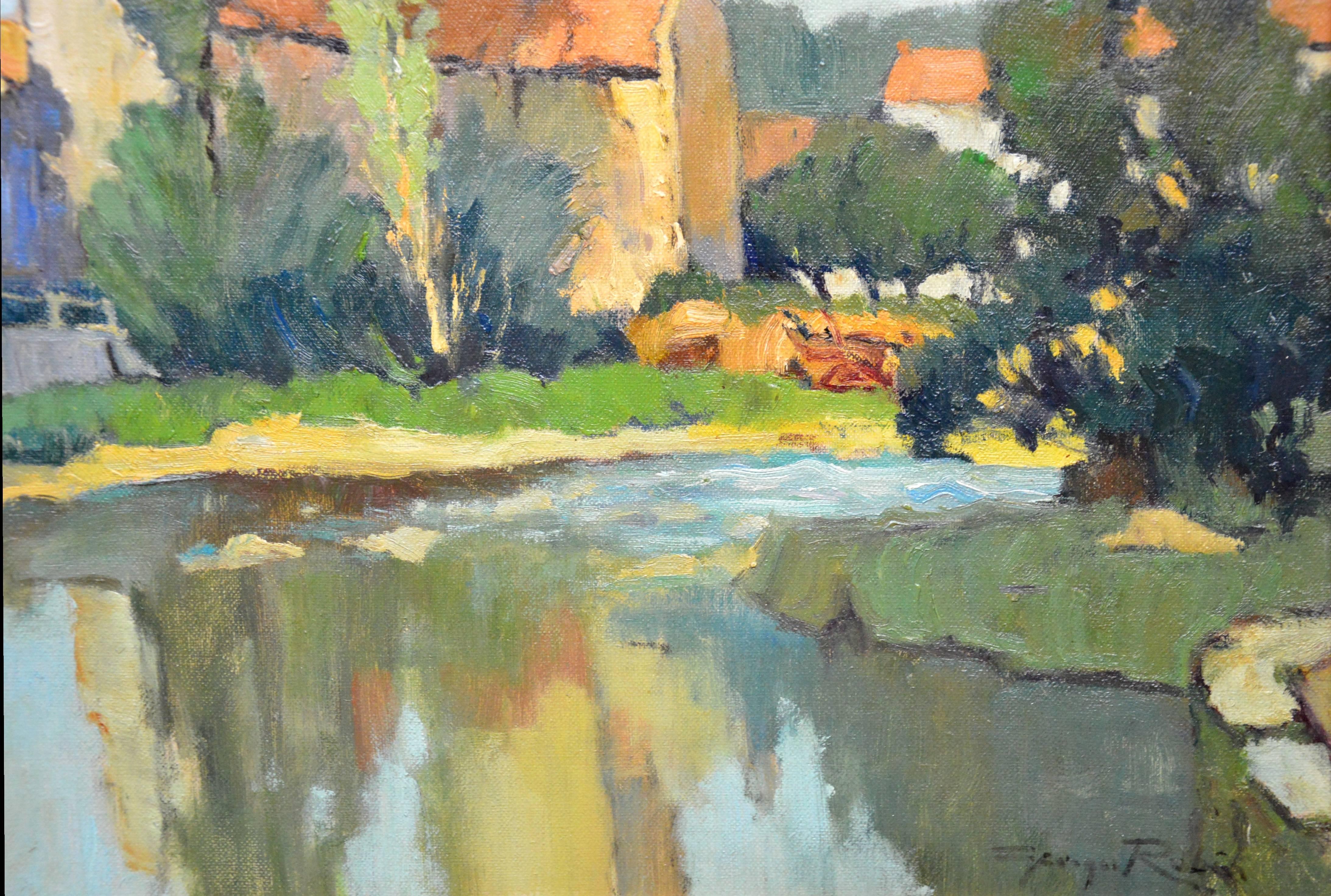 Saint-Macoux sur la Charente - French Post Impressionist Oil Painting - 1950 4