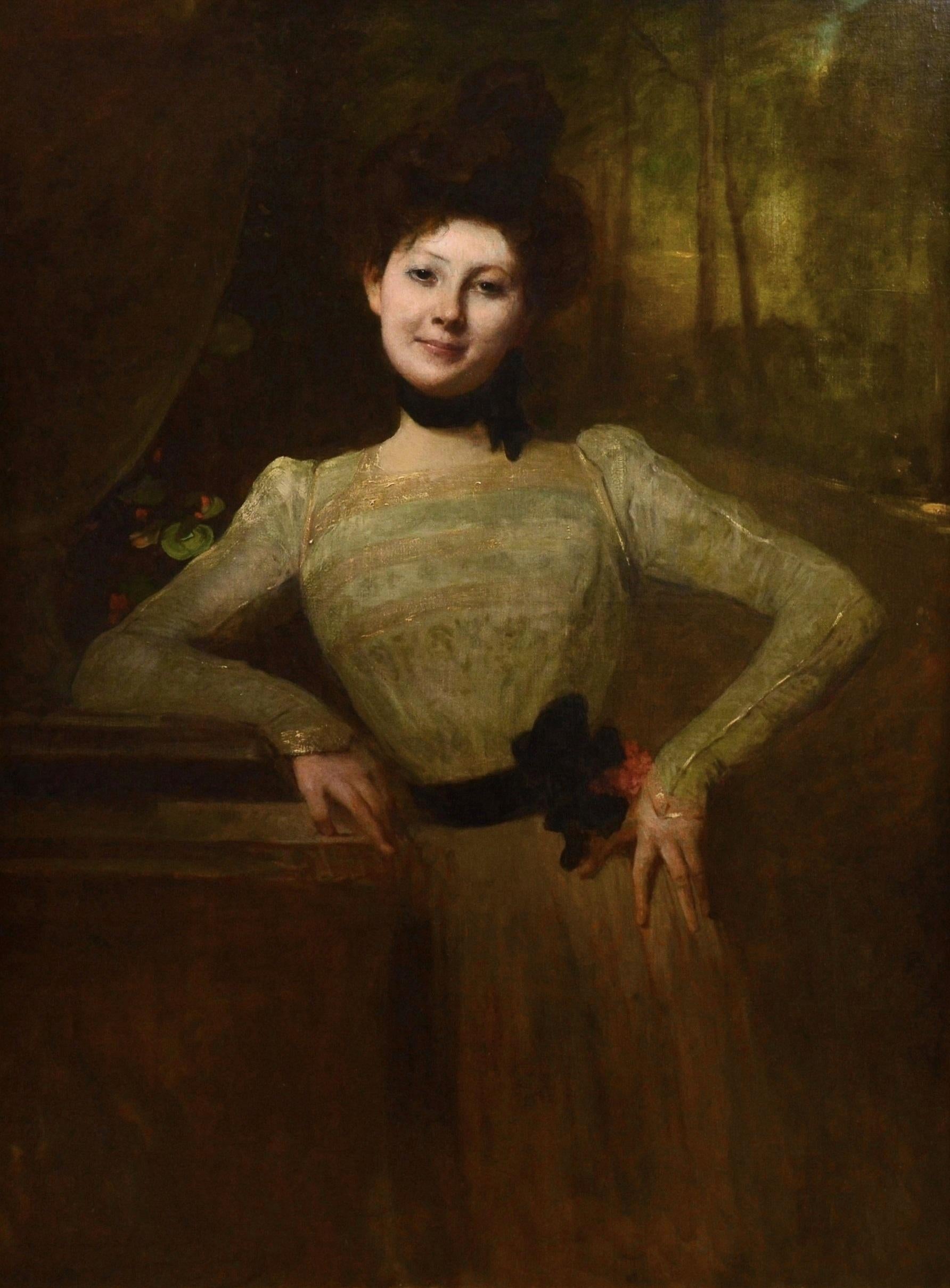Madeleine - Portrait of Young Society Beauty Victorian Edwardian Girl 1901 (Akademisch), Painting, von Jean-Joseph Benjamin-Constant