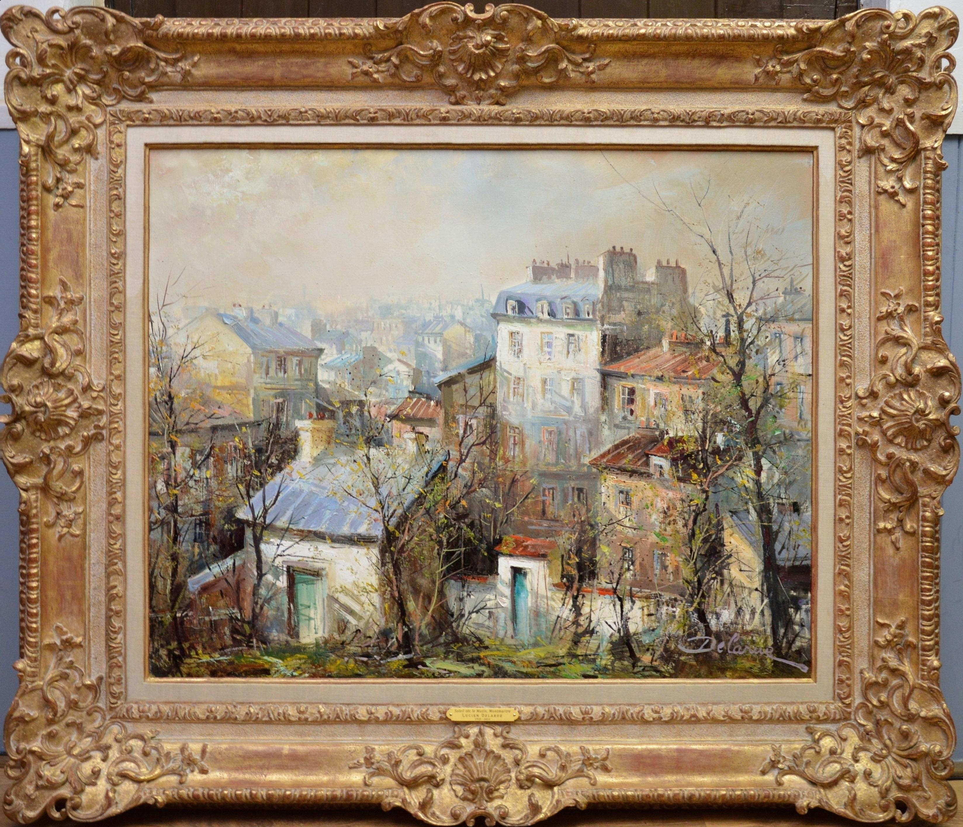 Lucien Delarue Landscape Painting - Soleil tot le Matin, Montmartre - French Post Impressionist Oil Painting Paris