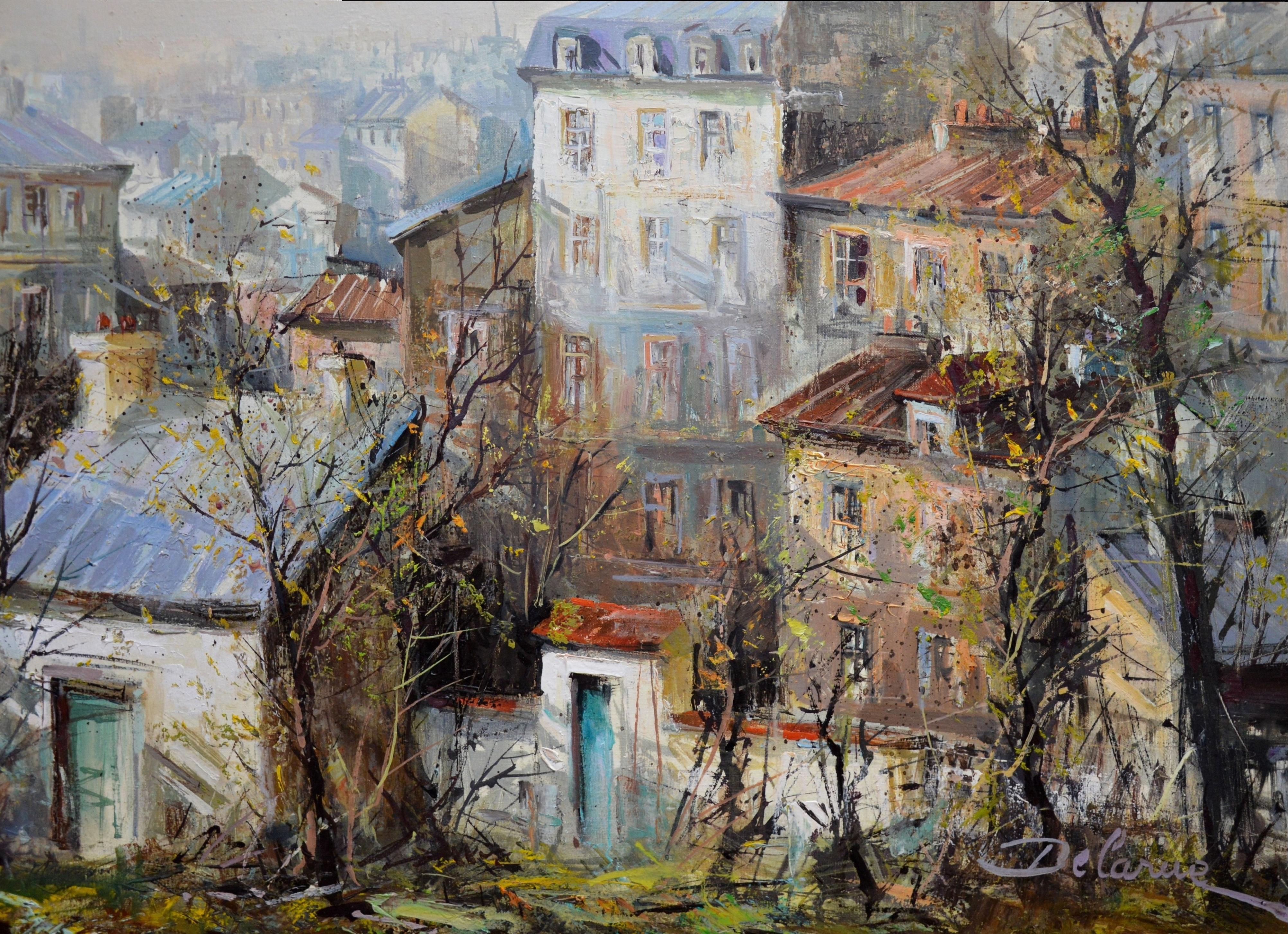 Soleil tot le Matin, Montmartre - French Post Impressionist Oil Painting Paris 1