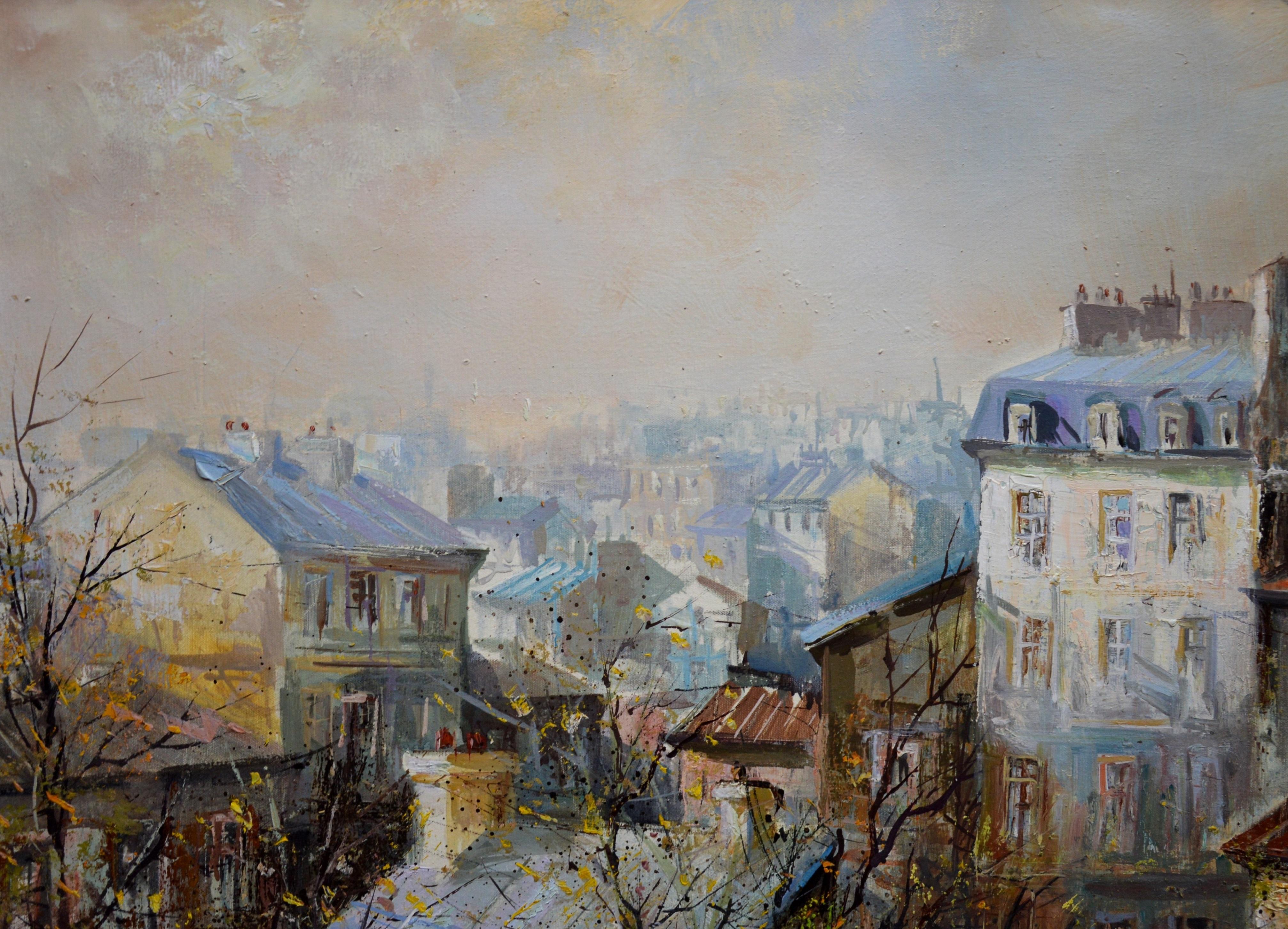 Soleil tot le Matin, Montmartre - French Post Impressionist Oil Painting Paris 2