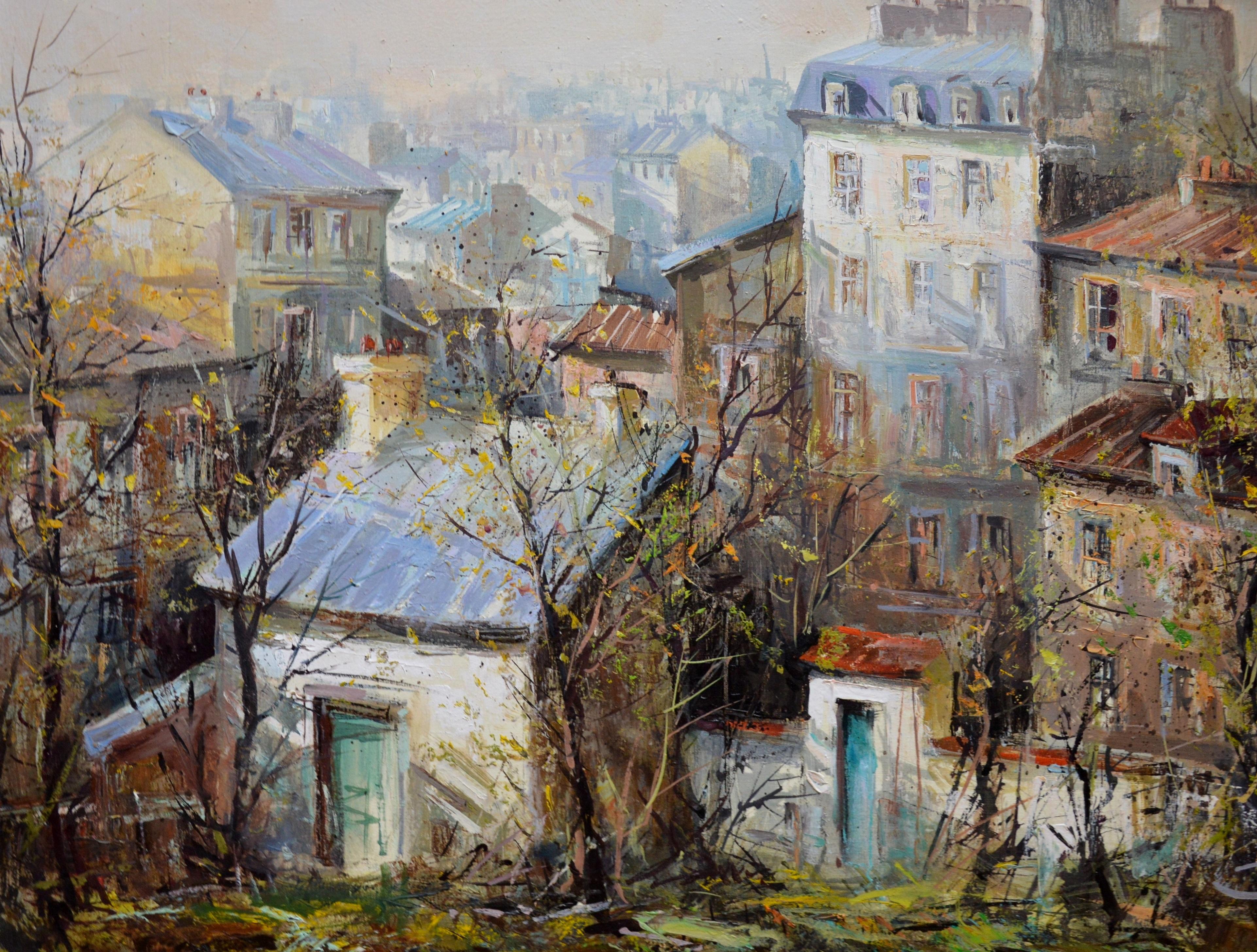 Soleil tot le Matin, Montmartre - French Post Impressionist Oil Painting Paris 3