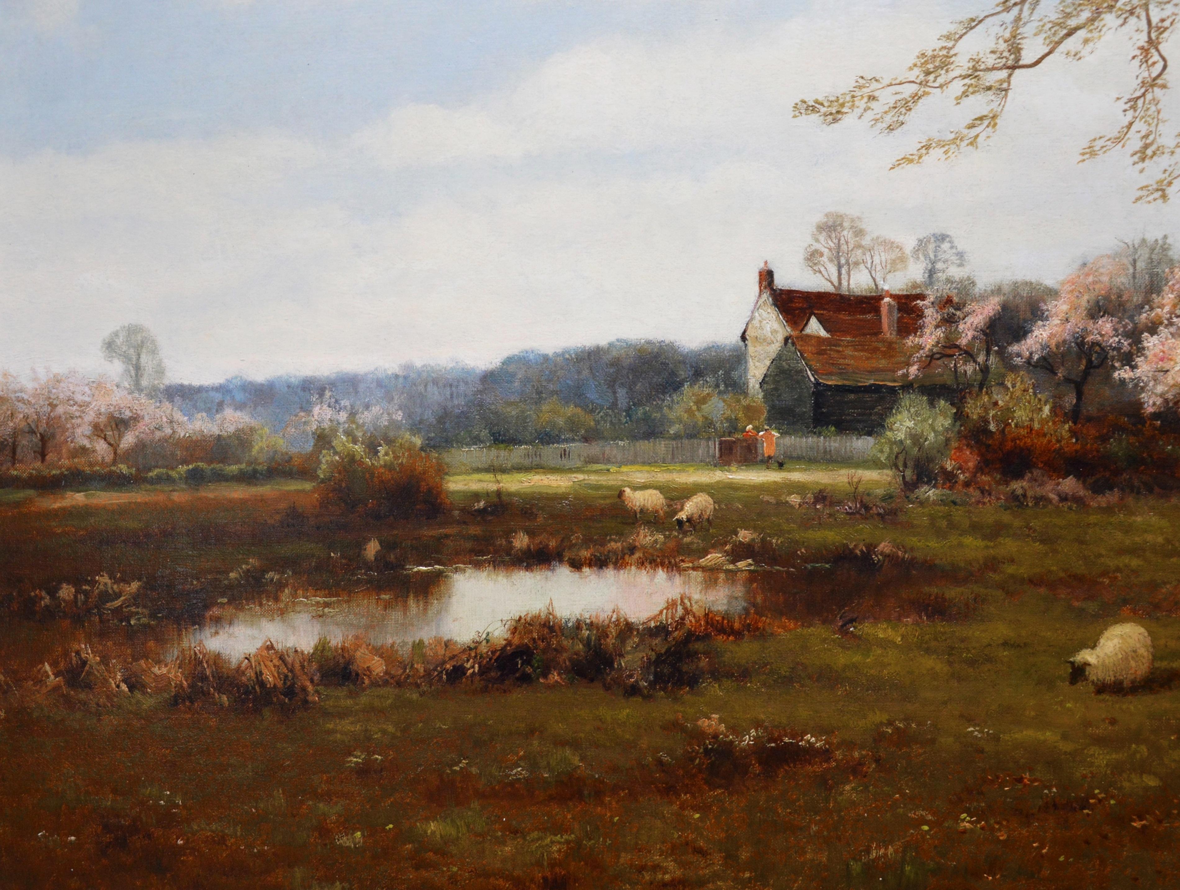 Berkshire Homestead - 19th Century English Landscape Oil Painting - de Breanski 4