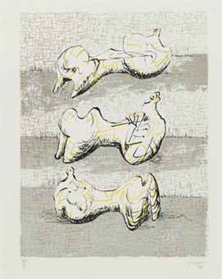 Three Reclining Figures - Print by Henry Moore