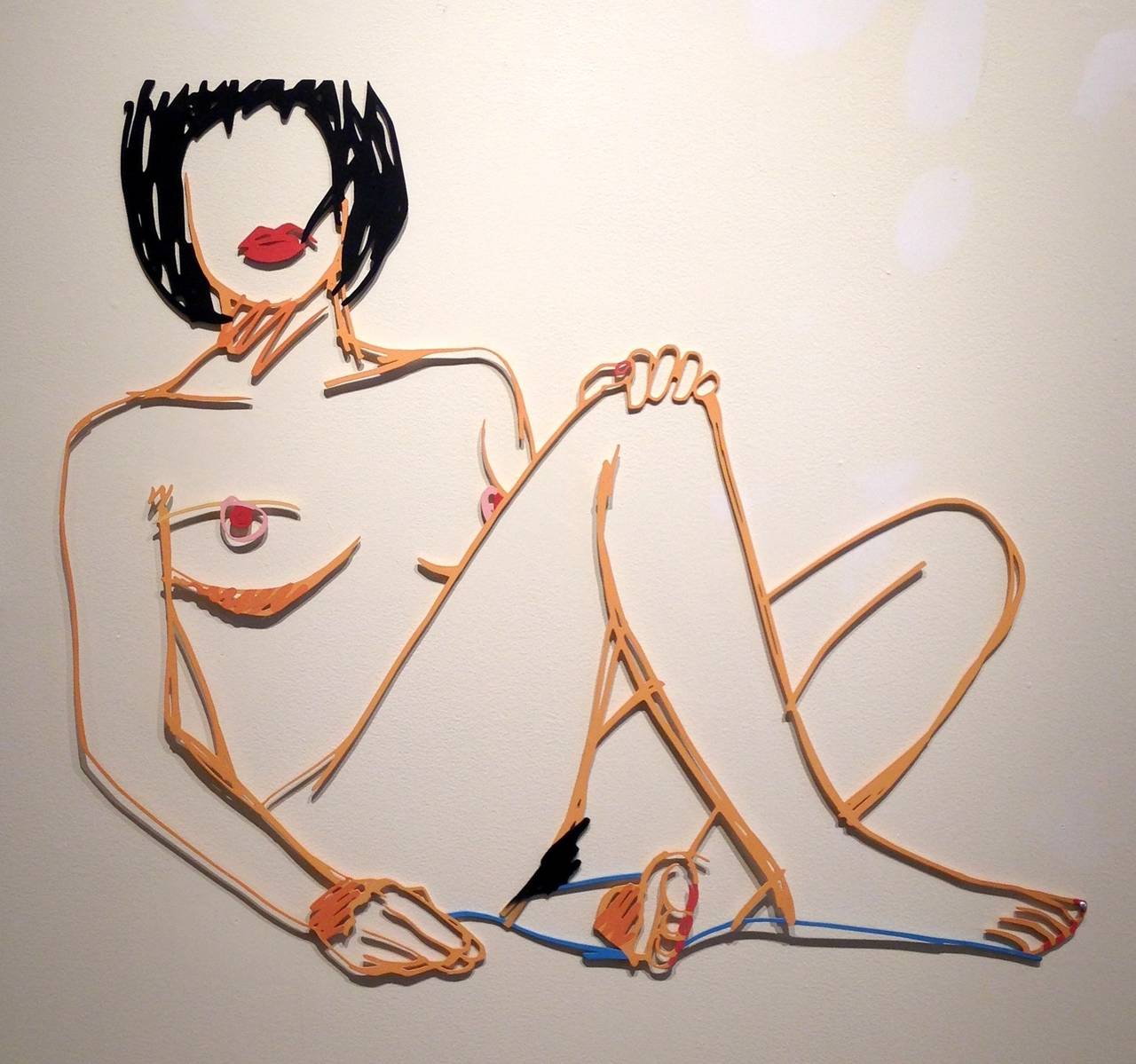 Steel Drawing-Sitting Nude - Painting by Tom Wesselmann