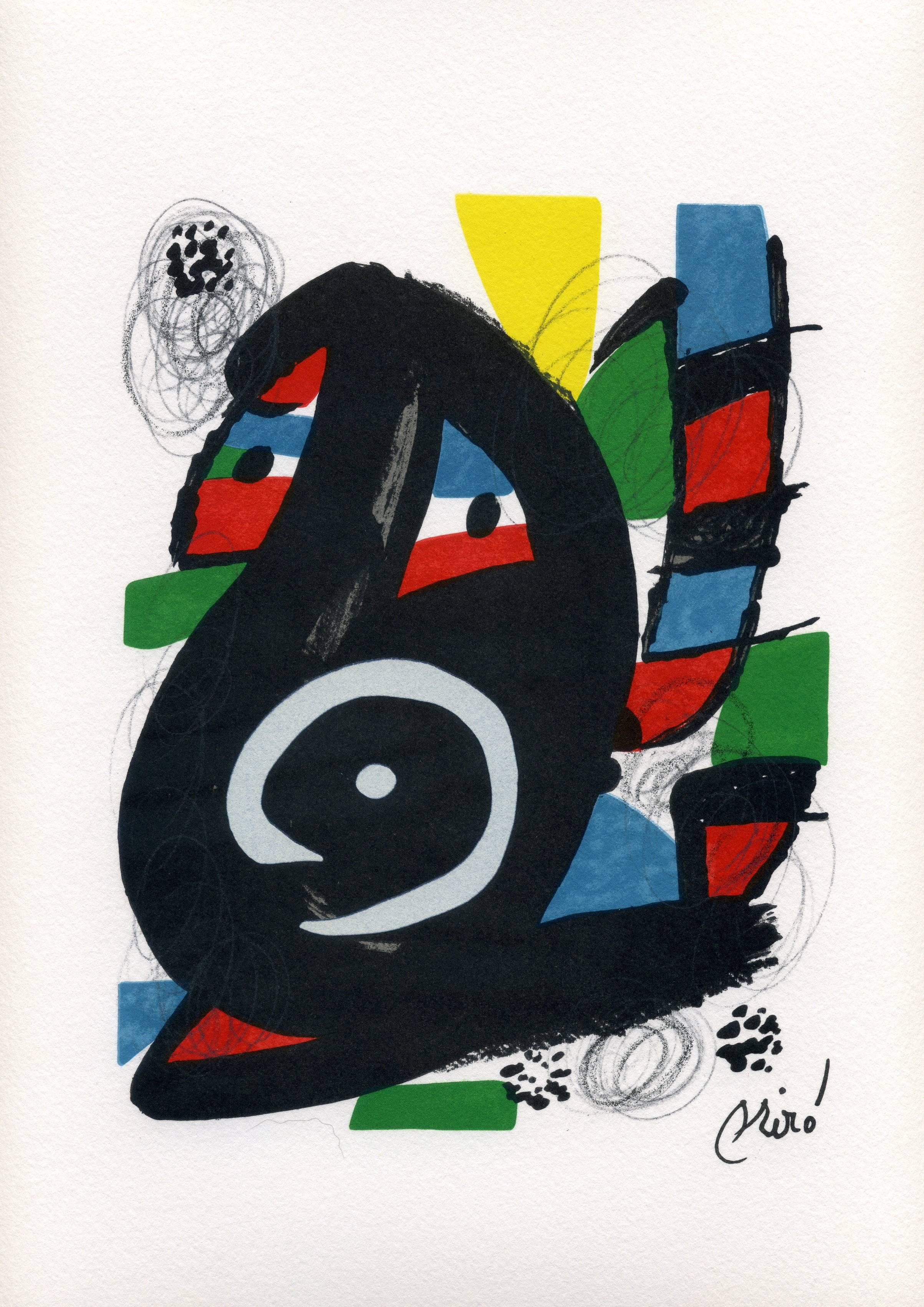 " La Mélodie acide " Modell Nr. 14
Lithographie des spanischen Künstlers Joan Miró i Ferrara (Barcelona 1893 - Palma de Mallorca 1983)
Aus der Mappe "La Mélodie acide" mit 14 Farblithographien.
Technik: Lithografie, signiert in der Platte, gedruckt