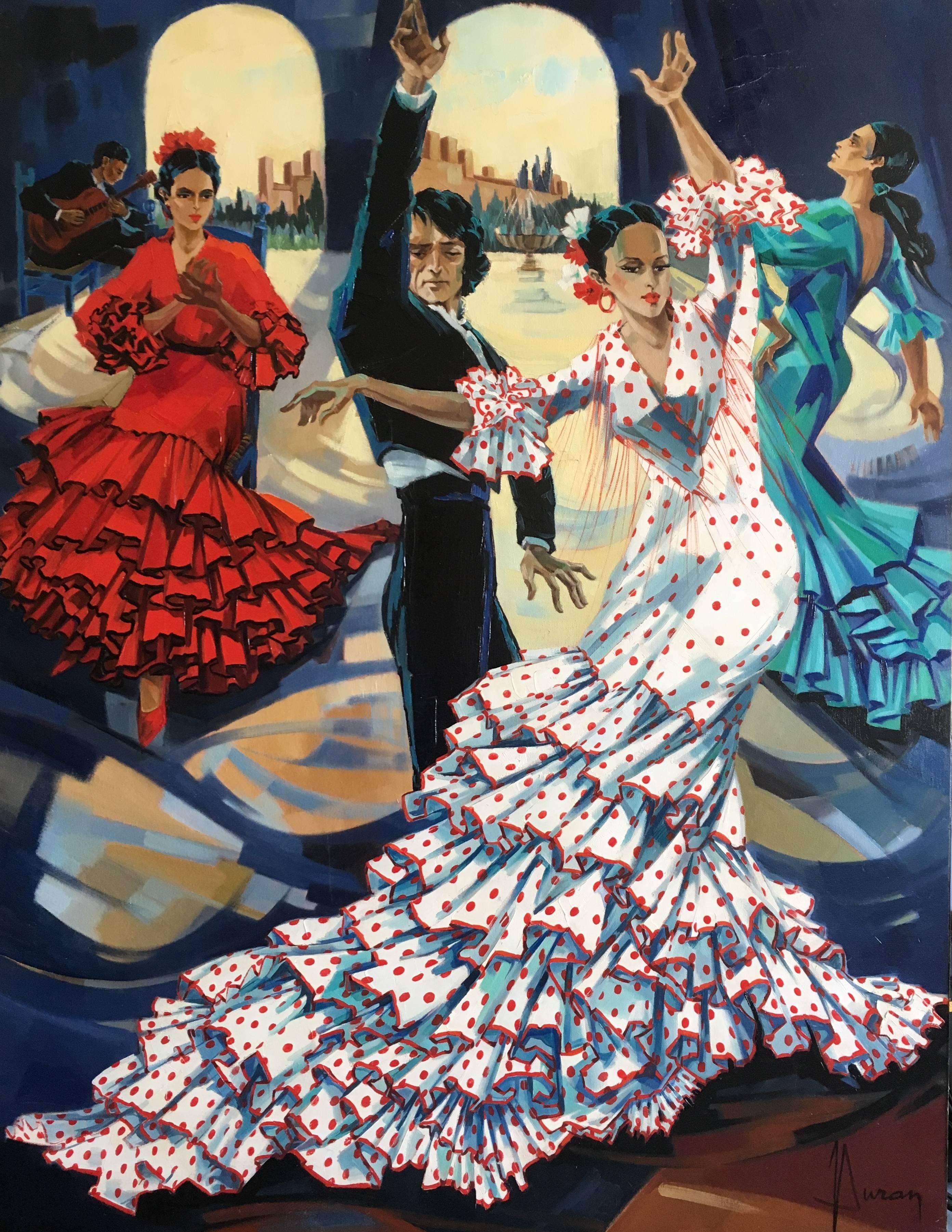 Jori Duran Portrait Painting - Bulerias, flamenco dance, oil on canvas